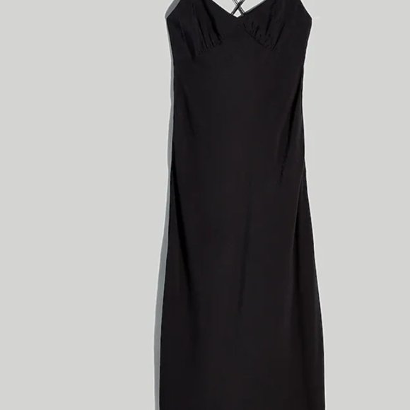 NWT Madewell Layton midi slip dress true black - Picture 3 of 11
